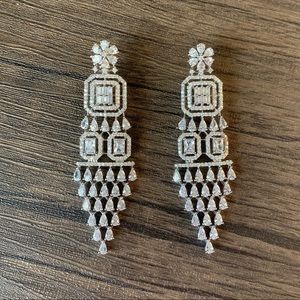 Wedding Bridal Statement Chandelier Earrings